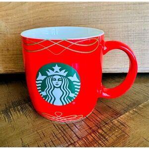 Starbucks 2020 Holiday Red Siren Coffee Mug Gold Scroll 18oz MORU_2_401_18ozCM